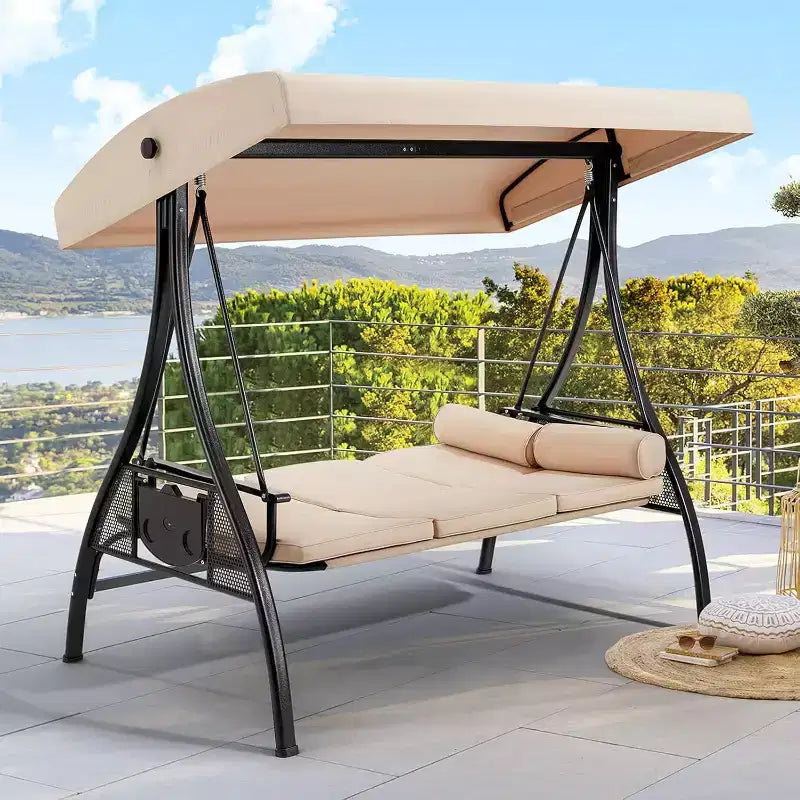 EROMMY 3 Seat Outdoor Porch Swing Chair
