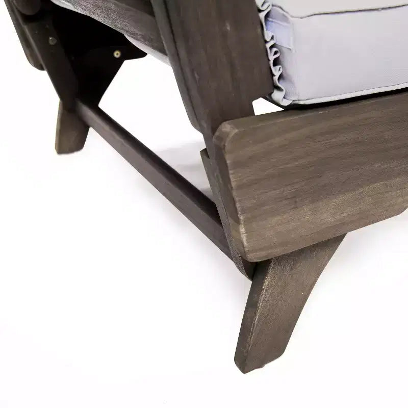 Banquette-lit extensible 82 en bois d'acacia d'extérieur avec coussins