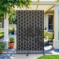 PexFix 72 in. x 47 in. Outdoor Metal Privacy Screen Garden Fence in Square Pattern in Black