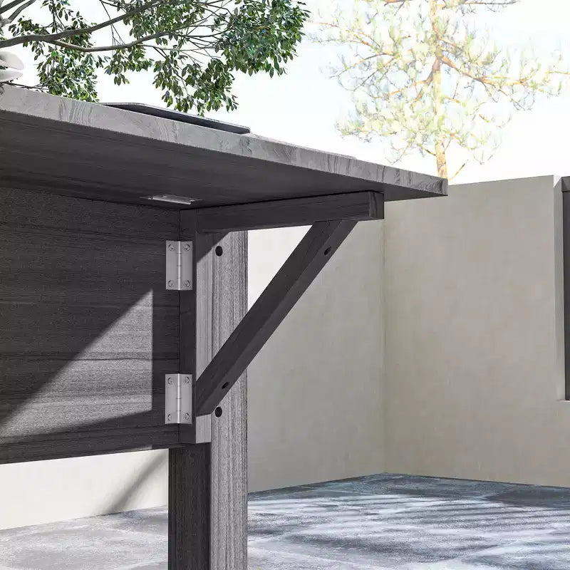 Jardinière surélevée en bois, avec table d'appoint, étagère inférieure, doublures et trous de drainage