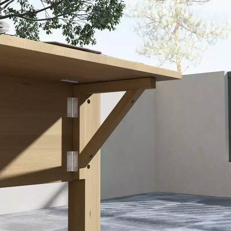 Jardinière surélevée en bois, avec table d'appoint, étagère inférieure, doublures et trous de drainage