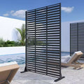 Adams 72 x 47 inch Black Metal Outdoor Private Screen