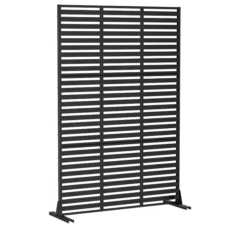 Paravent extérieur en métal noir de 72 x 47 pouces