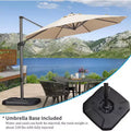 PURPLE LEAF 10 Ft Cantilever Umbrella Round Outdoor Patio Umbrella Aluminum Umbrella with 360 Rotation Adjustable Umbrella With Base, Beige