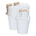 Unique Bargains Galvanized Metal Rustic Durable Multipurpose Small Metal Bucket 10 Pcs