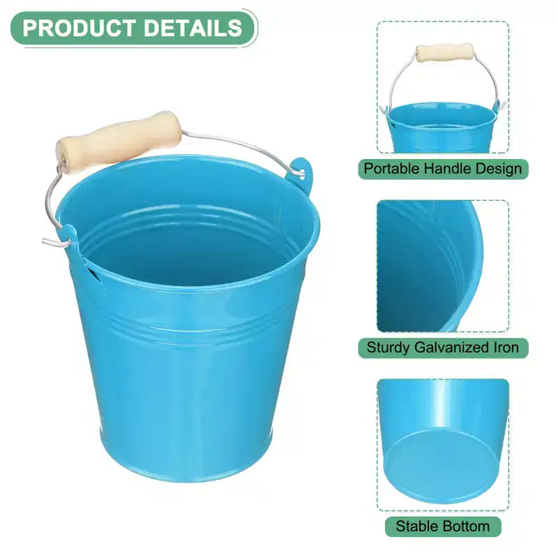 Petit seau en métal galvanisé rustique, durable et polyvalent