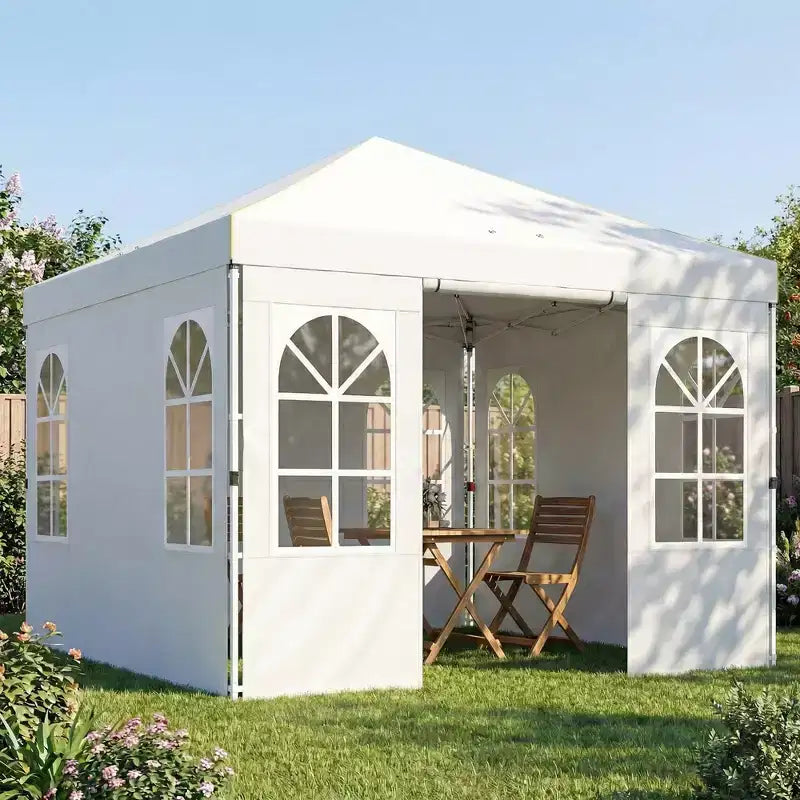 Tonnelle Pop-Up 9,6 x 9,6 pi avec Parois Latérales, Montage Rapide, Abri Instantané Portable Extérieur UPF50+ avec Sacs de Sable