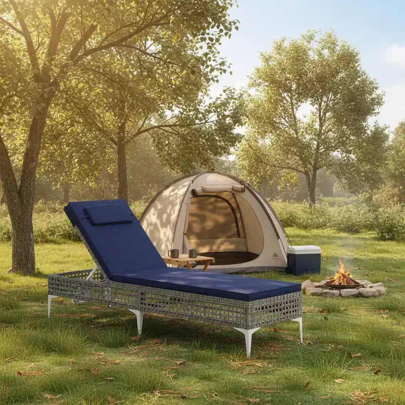 Chaise longue de patio inclinable avec dossier réglable à 6 positions et coussin amovible