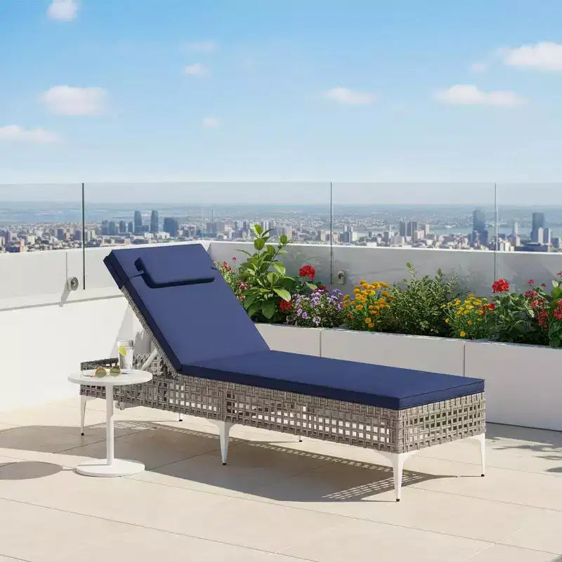 Chaise longue de patio inclinable avec dossier réglable à 6 positions et coussin amovible