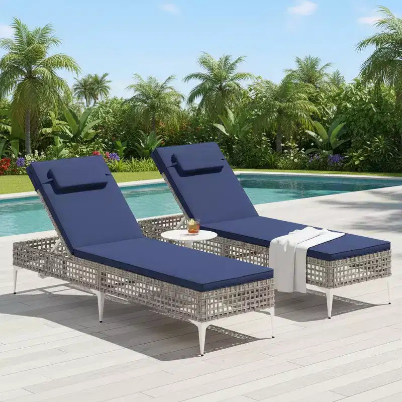 Chaise longue de patio inclinable avec dossier réglable à 6 positions et coussin amovible