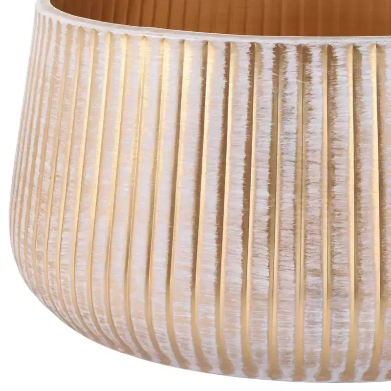 Pots de fleurs modernes en métal pour la décoration intérieure - Jardinières pour patio, salon ou entrée - Support de plantes d'intérieur - Lot de 3, 9, 5, 5, Or et marron