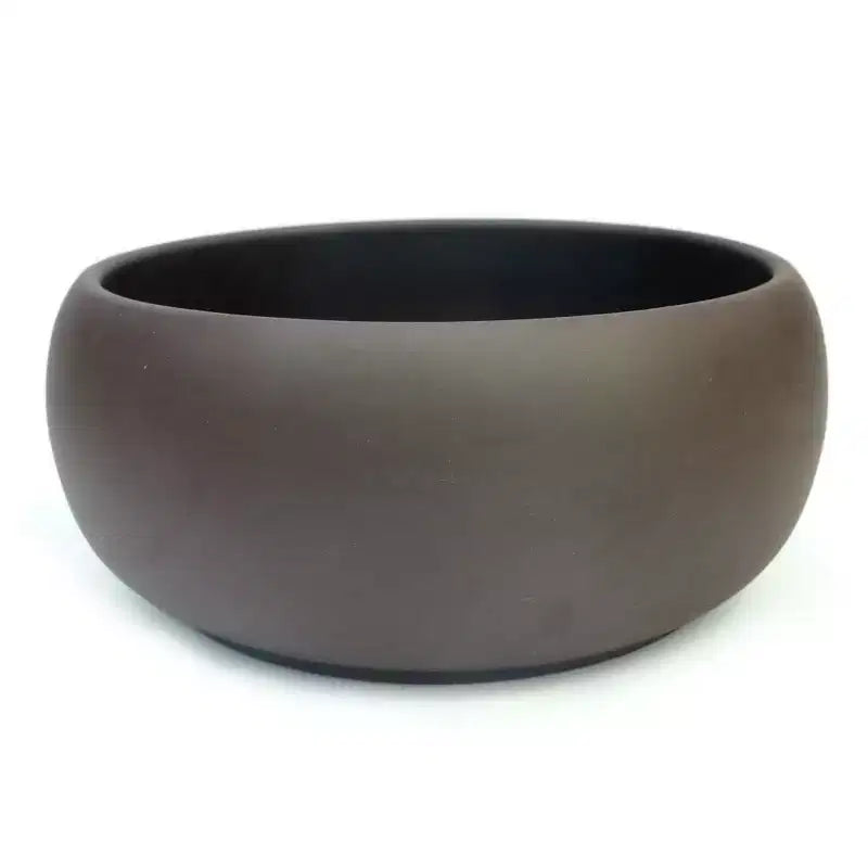 6.7 pots de fleurs en céramique non émaillés ronds avec une finition mate marron sophistiquée. Pot uniquement pour la décoration de fleurs succulentes d'intérieur.