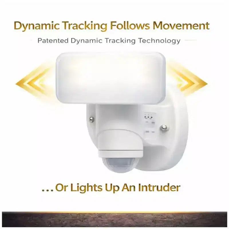 Projecteur de sécurité à détecteur de mouvement câblé avec suivi dynamique - LED d'extérieur 2000 Lumens 120V