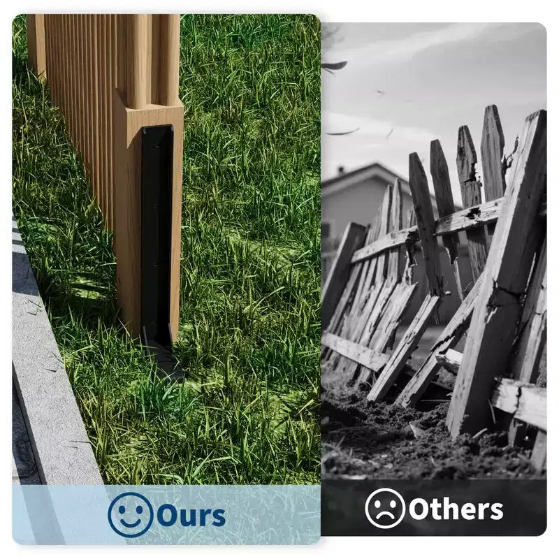 Lot de 33 piquets de 5 cm avec une profondeur d'ancrage de 45 cm, stabilisateur à fixation rapide pour poteau de clôture en bois cassé ou penché