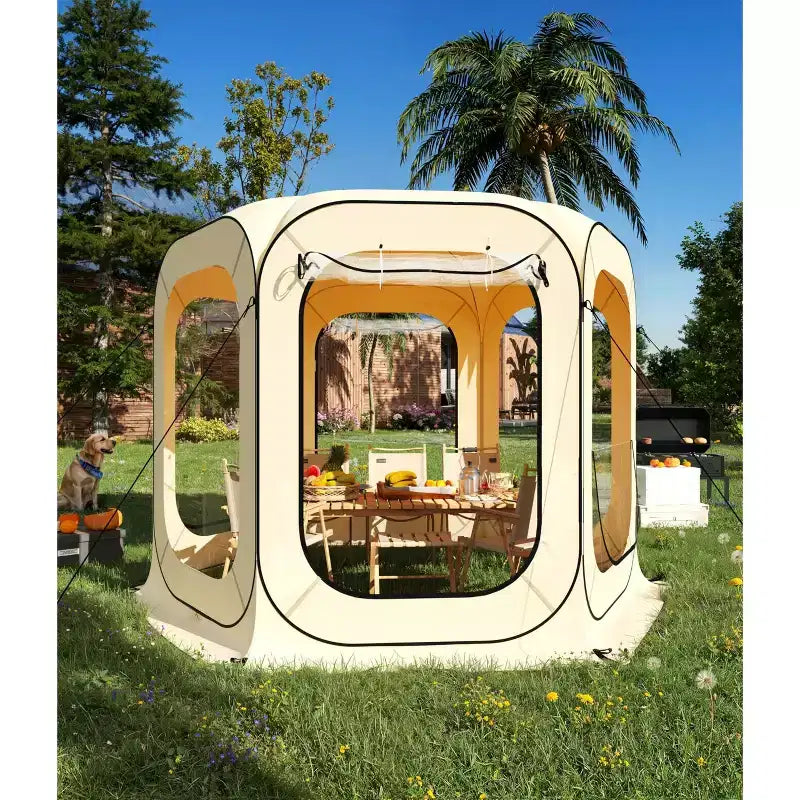 Pop Up Tent, Portable Canopy Tent with Mesh Mosquito Net, Screen House Room Canopy Shade Screen 10 x 10 FT with Carry Bag for Patio, Backyard, Deck