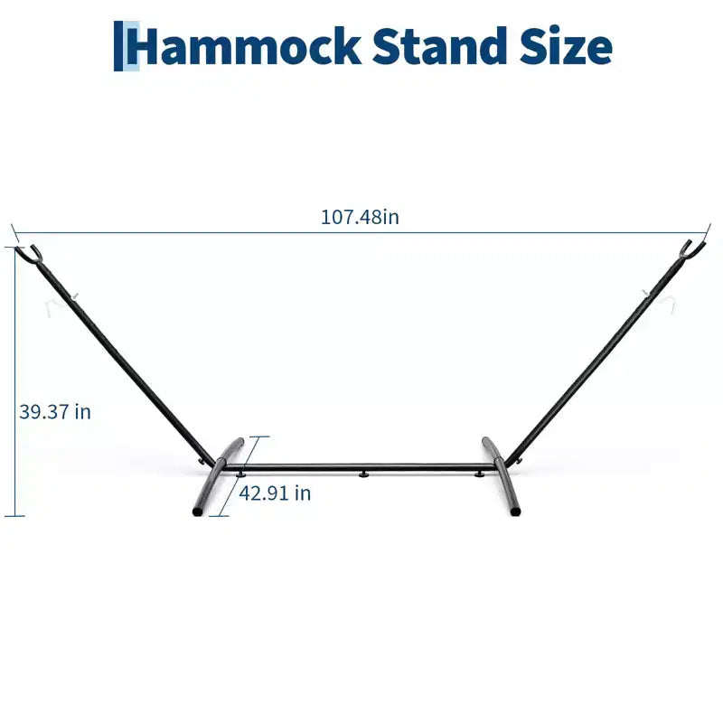 Support de hamac de 9 pieds, hamac en acier robuste réglable, capacité de 450 livres, résistant aux intempéries et facile à assembler
