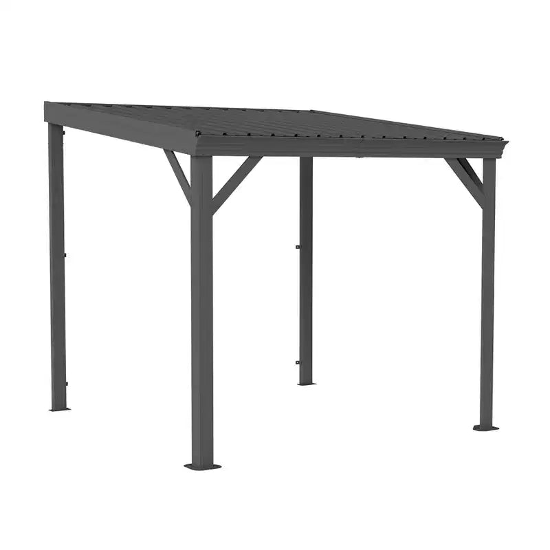 Clihome 8'x 8' Wall-Mounted Gazebo with Hidden Drainage System
