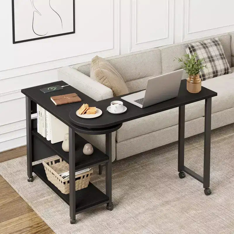 Table d'appoint pivotante avec roulettes blocables, sac de rangement supplémentaire, choisissez la taille et la couleur