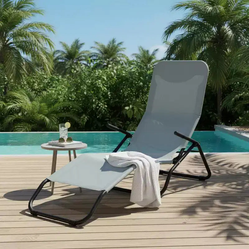 Fauteuil de jardin inclinable pliant zéro gravité à bascule