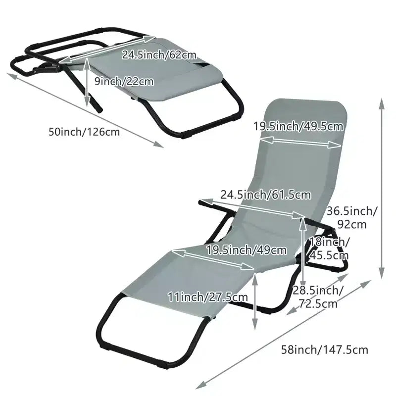 Fauteuil de jardin inclinable pliant zéro gravité à bascule