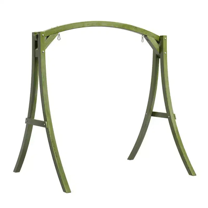 Balançoire de jardin 3 places en bois vert avec support de 80 po