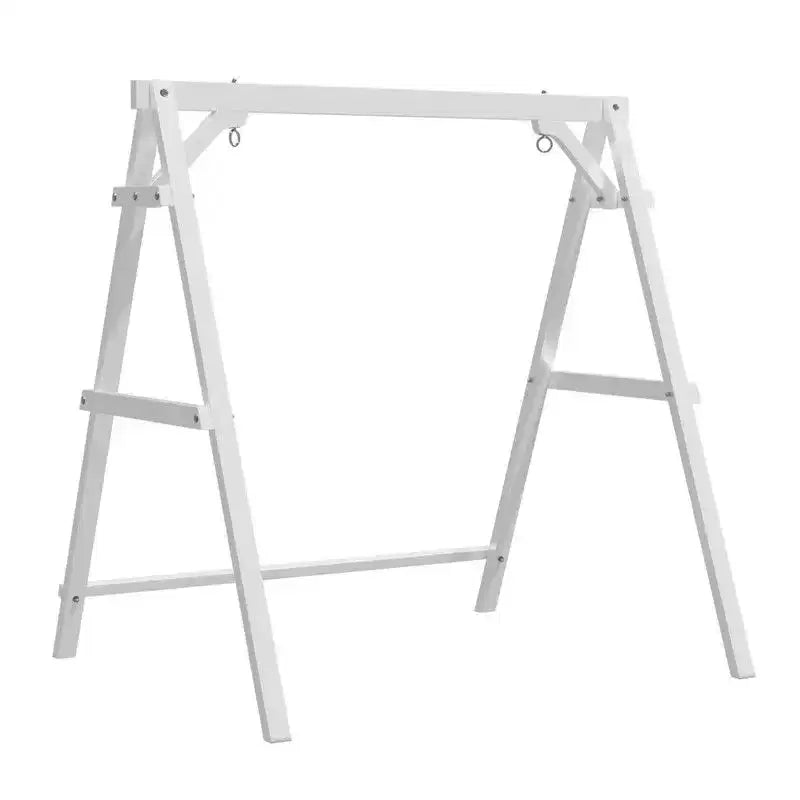 Support de balançoire de porche ou de terrasse en bois blanc de 74 po pour 2 personnes, adapté aux balançoires de 4 pi
