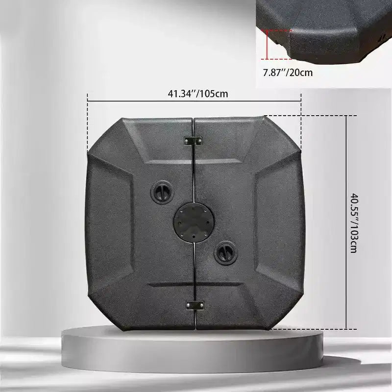 Base de parasol excentré roulante robuste 440 LB, remplissable d'eau ou de sable
