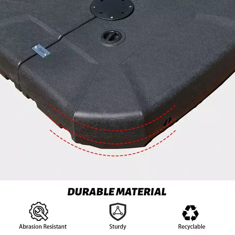 Base de parasol excentré roulante robuste 440 LB, remplissable d'eau ou de sable
