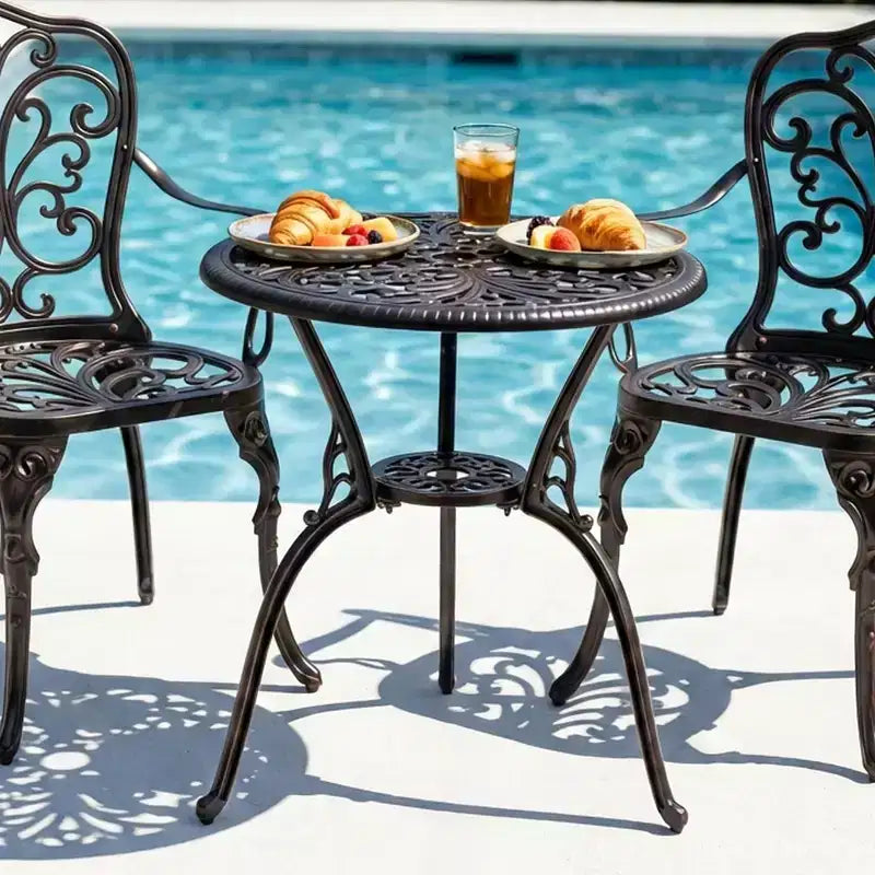Christopher Knight Home Kanyarat Transitional Aluminum Patio Bistro Table