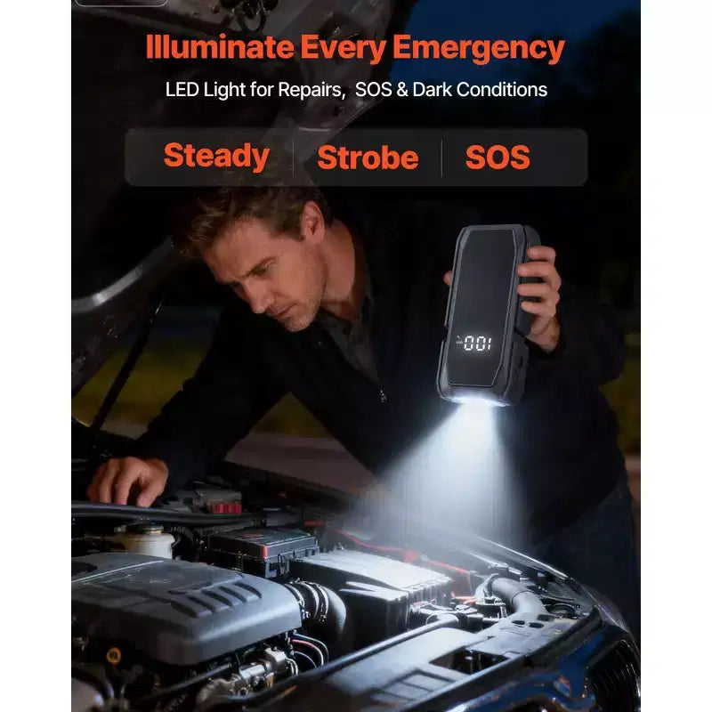 Démarreur autonome, 1500A en crête, Pack batterie de démarrage pour voiture, Booster portable au lithium 12V