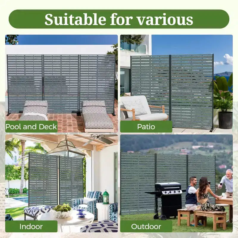 Paravent extérieur 152 cm H x 89 cm L avec support, Brise-vue en PEHD, Clôture d'intimité autoportante, Panneau de séparation pour terrasse, balcon, jardin