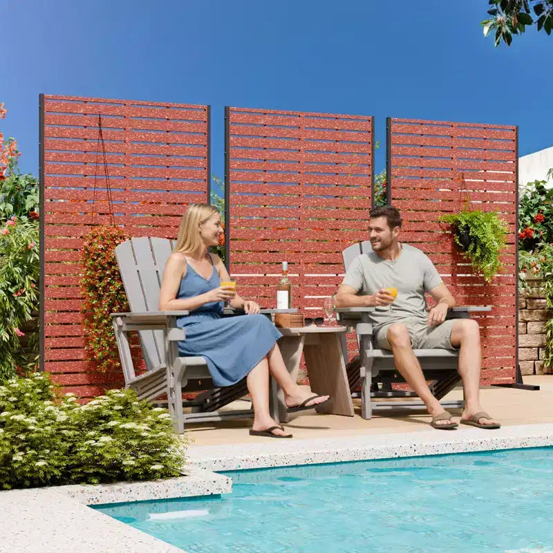 Paravent extérieur 152 cm H x 89 cm L avec support, Brise-vue en PEHD, Clôture d'intimité autoportante, Panneau de séparation pour terrasse, balcon, jardin