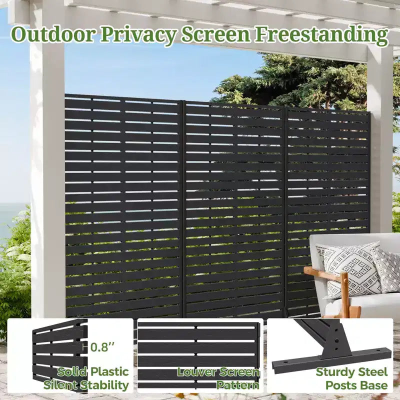Paravent extérieur 152 cm H x 89 cm L avec support, Brise-vue en PEHD, Clôture d'intimité autoportante, Panneau de séparation pour terrasse, balcon, jardin