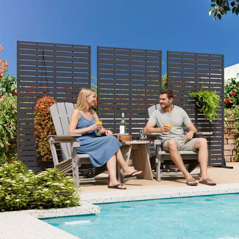 Paravent extérieur 152 cm H x 89 cm L avec support, Brise-vue en PEHD, Clôture d'intimité autoportante, Panneau de séparation pour terrasse, balcon, jardin