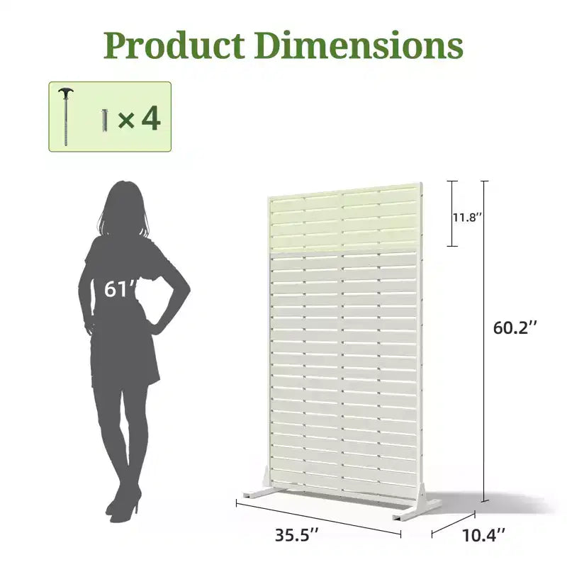 Paravent extérieur 152 cm H x 89 cm L avec support, Brise-vue en PEHD, Clôture d'intimité autoportante, Panneau de séparation pour terrasse, balcon, jardin