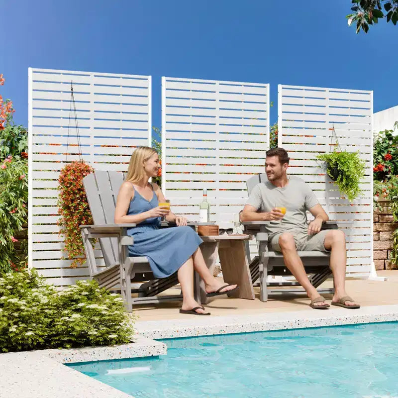 Paravent extérieur 152 cm H x 89 cm L avec support, Brise-vue en PEHD, Clôture d'intimité autoportante, Panneau de séparation pour terrasse, balcon, jardin