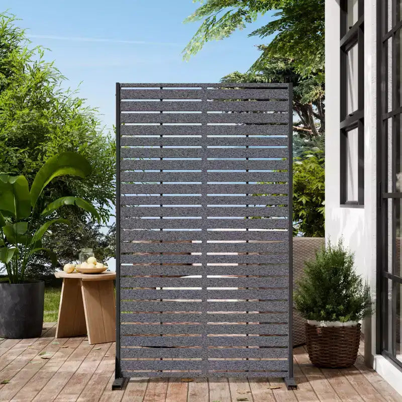 Paravent extérieur 152 cm H x 89 cm L avec support, Brise-vue en PEHD, Clôture d'intimité autoportante, Panneau de séparation pour terrasse, balcon, jardin