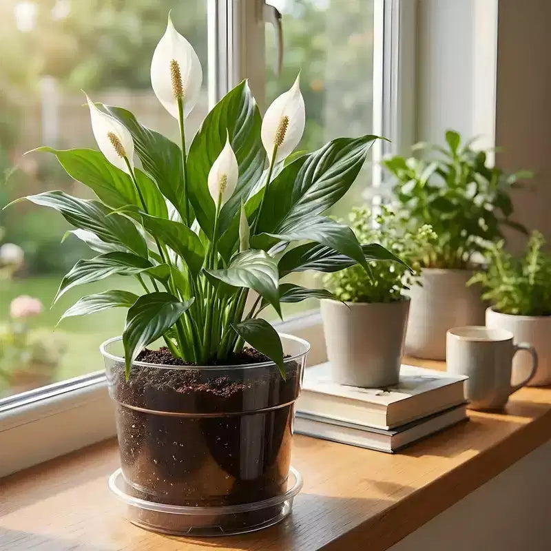 Pots de pépinière transparents pour plantes avec soucoupes et trous de drainage, pots de fleurs en plastique très transparents, idéaux pour le jardinage intérieur et extérieur