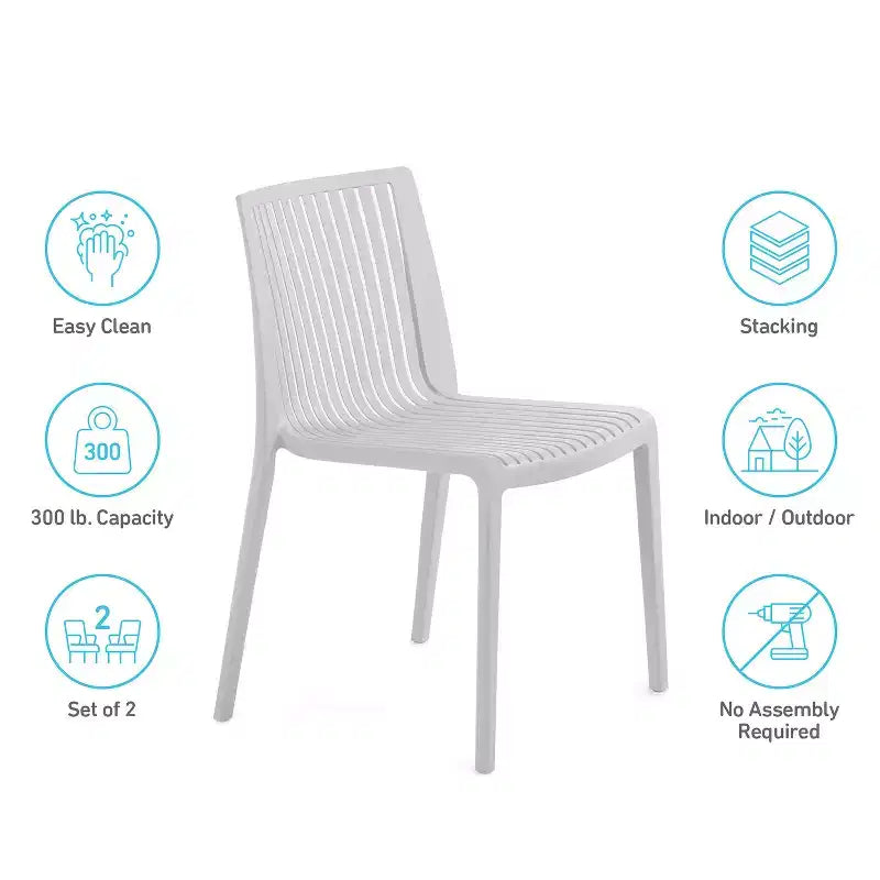Chaises de salle à manger empilables modernes en résine plastique pour l'extérieur/l'intérieur