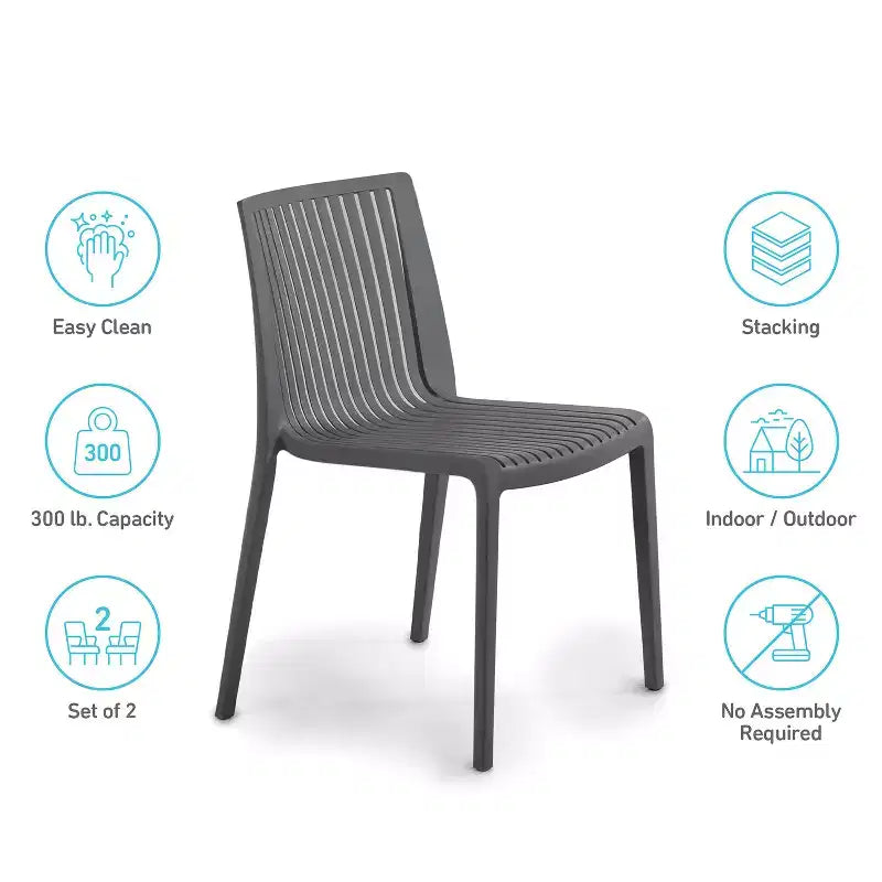 Chaises de salle à manger empilables modernes en résine plastique pour l'extérieur/l'intérieur