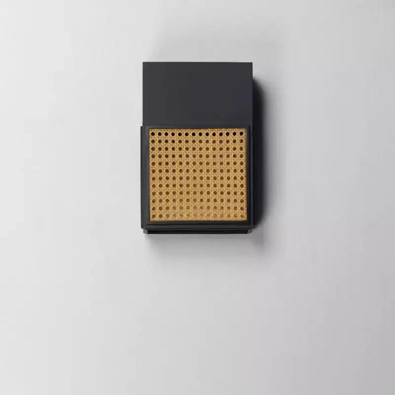 Applique murale Light en noir/rotin
