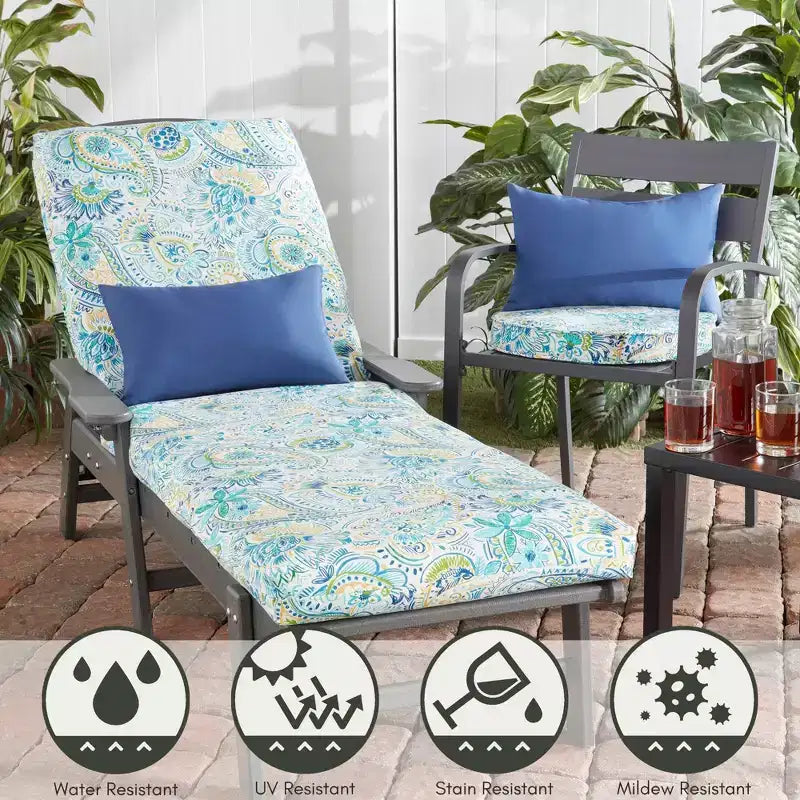 Coussin de chaise d'extérieur rond de 45 cm