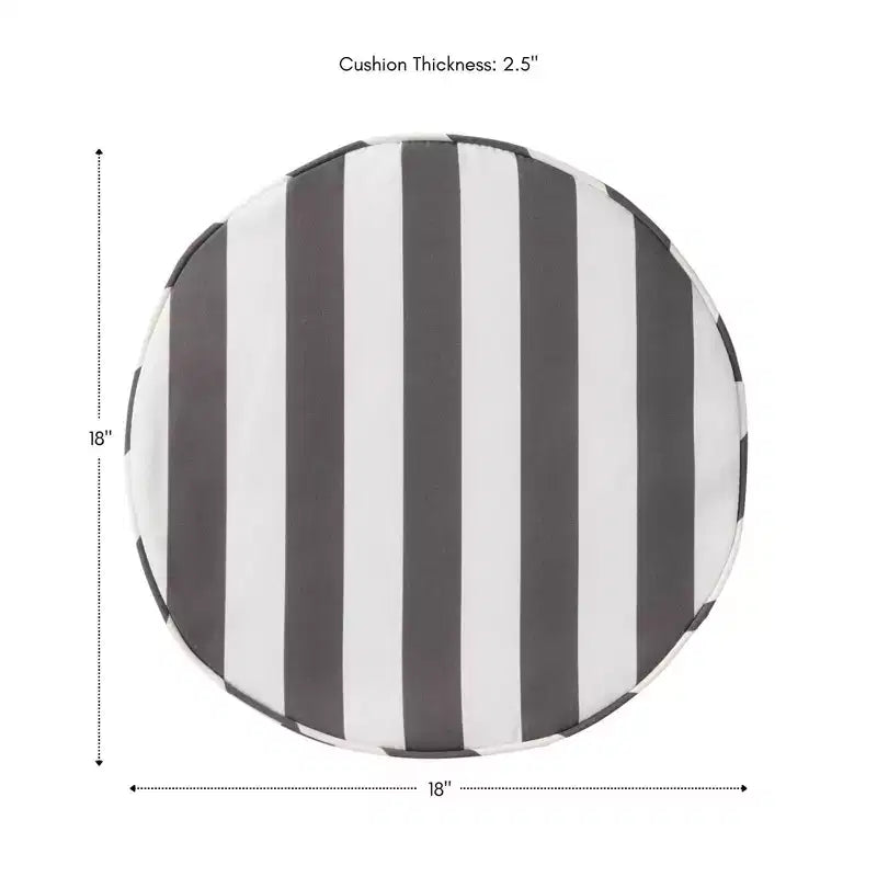 Coussin de chaise d'extérieur rond de 45 cm
