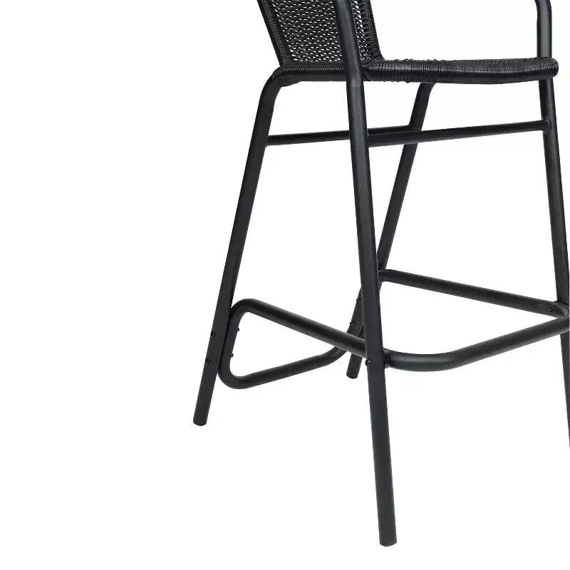 Tabouret de bar en rotin style restaurant d'extérieur