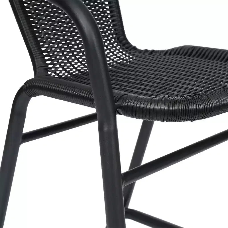 Tabouret de bar en rotin style restaurant d'extérieur