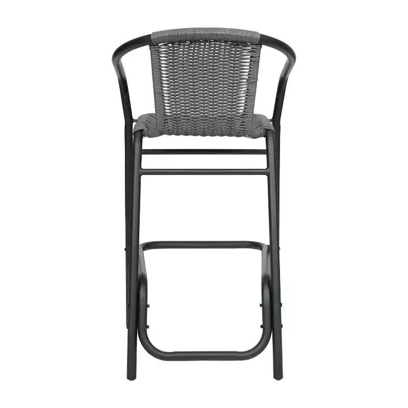 Tabouret de bar en rotin style restaurant d'extérieur