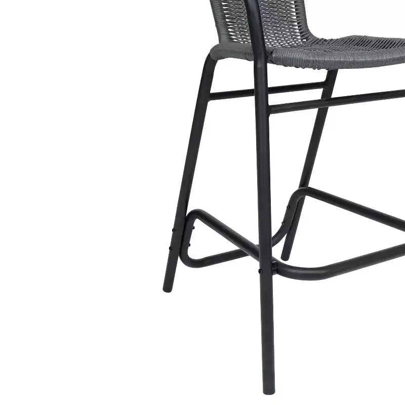 Tabouret de bar en rotin style restaurant d'extérieur