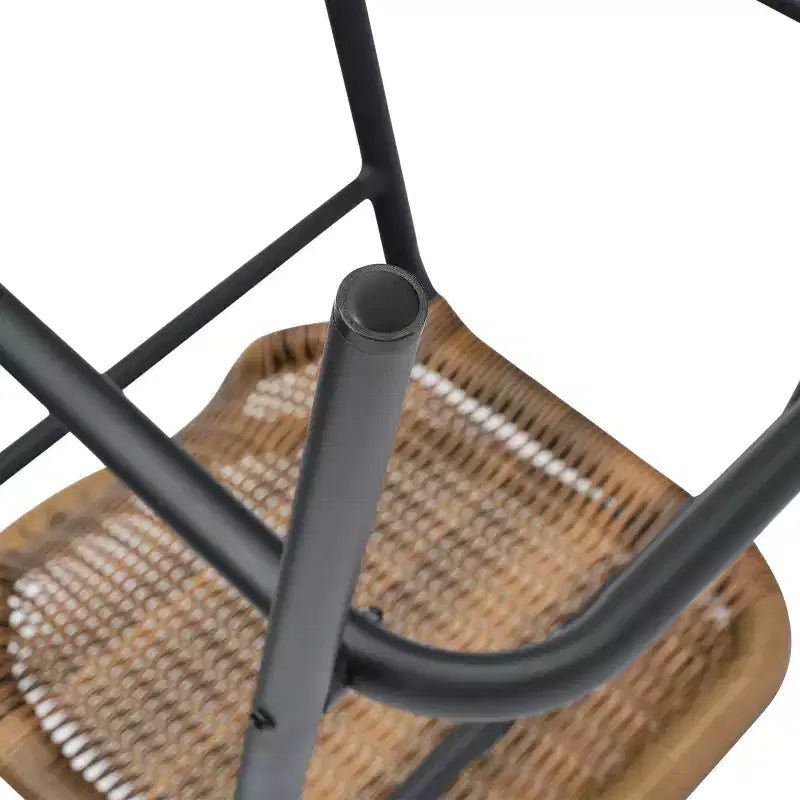 Tabouret de bar en rotin style restaurant d'extérieur