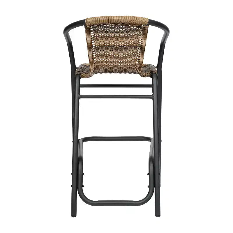 Tabouret de bar en rotin style restaurant d'extérieur