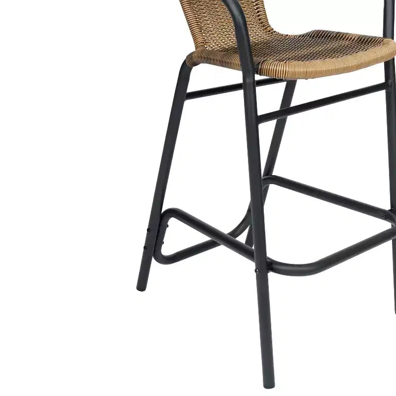Tabouret de bar en rotin style restaurant d'extérieur